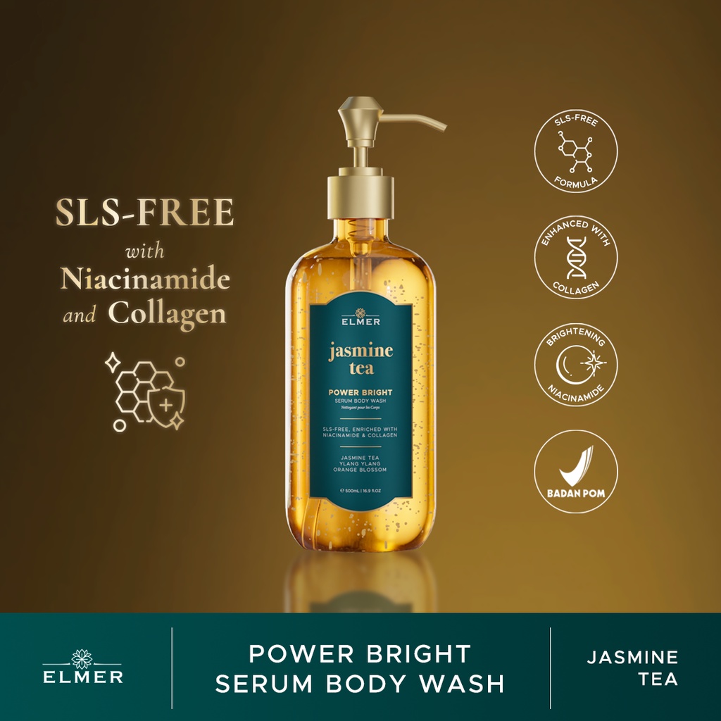 Jual Body Wash Jasmine Tea (Power Bright Serum Body Wash ELMER