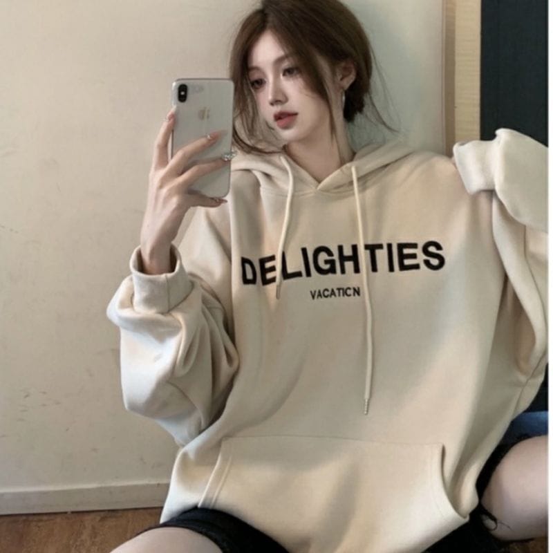 Jual SWEATER HOODIE WANITA DELIGHTIES VACATION HOODIE SWEATER WANITA KOREAN STYLE Shopee Indonesia