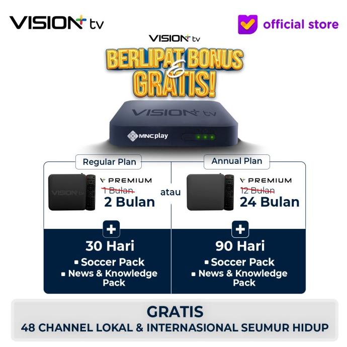 Jual HARGA SPESIAL Vision+ TV Android Tv Box by MNC Play GRATIS TV ...