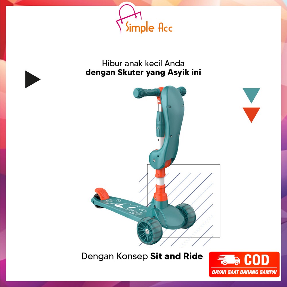 Jual DO-M290 Mainan Anak Skuter Otoped Sepeda Duduk 3 Roda 2in1 Ada ...
