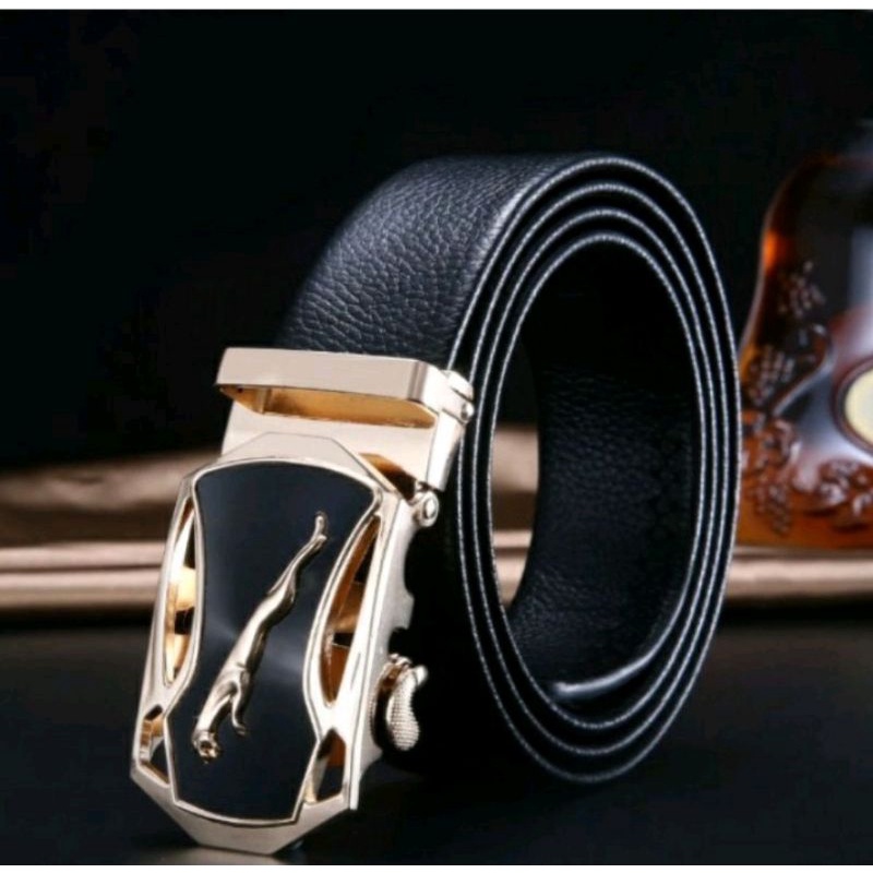 Jual Ikat Pinggang Belt Pria Kulit Jaguar Automatic Rel Preium