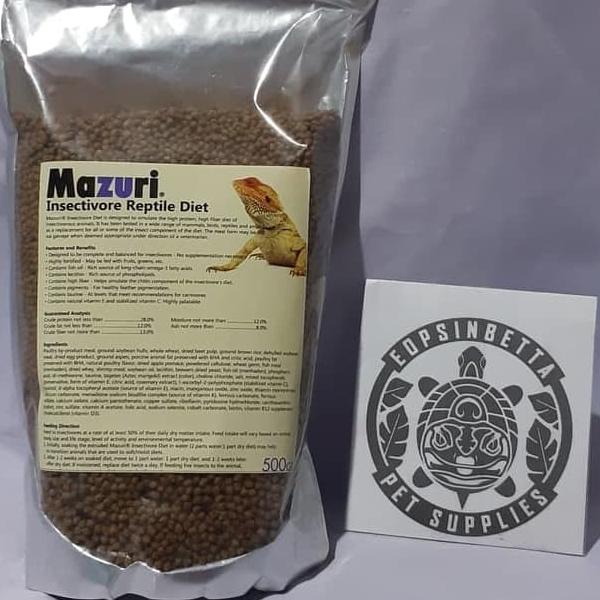Jual Mazuri Insectivore 500gr Mammals Pakan Landak Sugar Glider Reptile ...