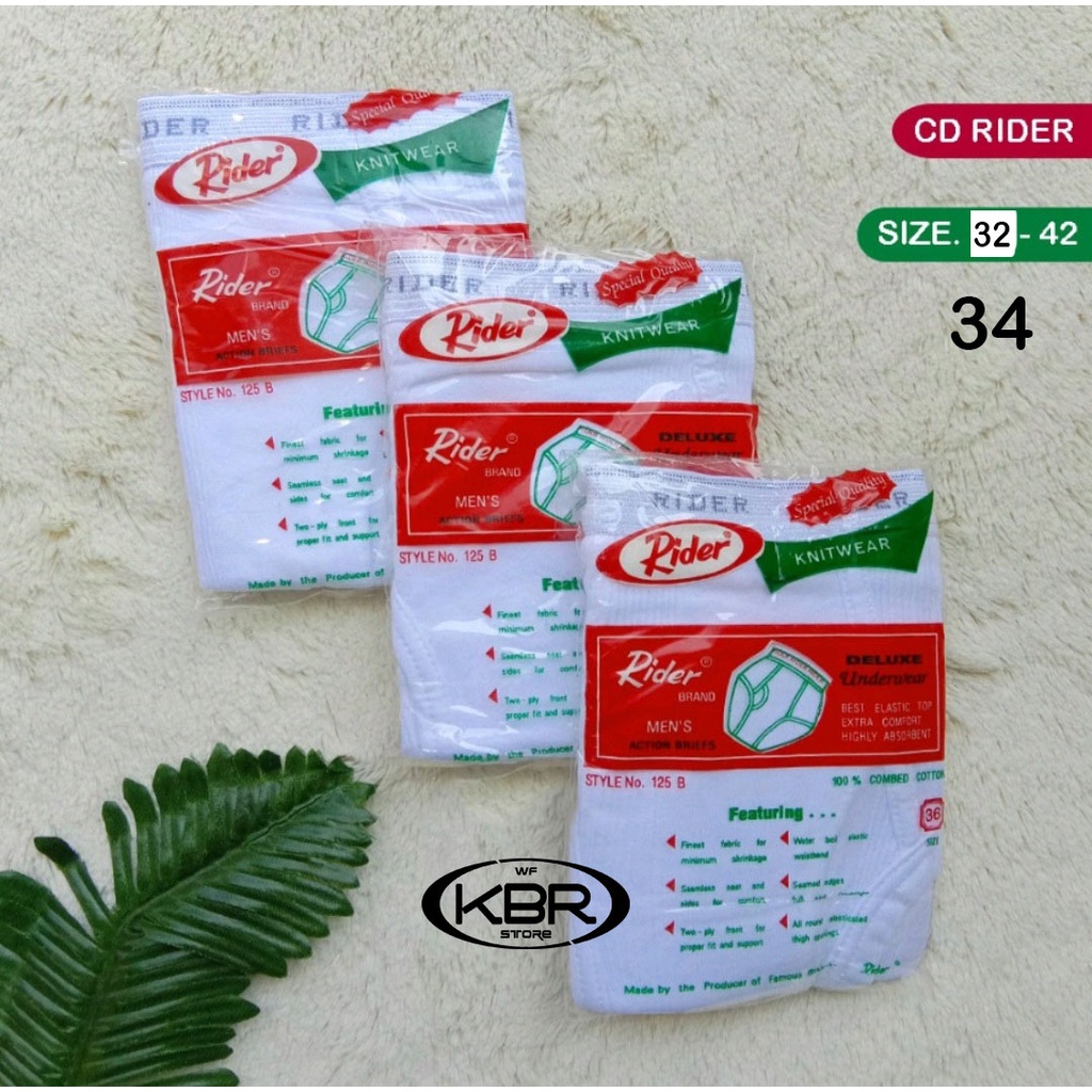 Jual [ Satuan ] CD Rider 125B | Celana Dalam Pria Dewasa Rider Putih