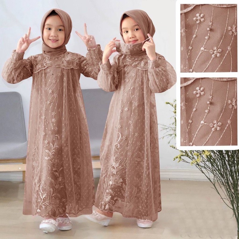 Dress brokat shop modern anak