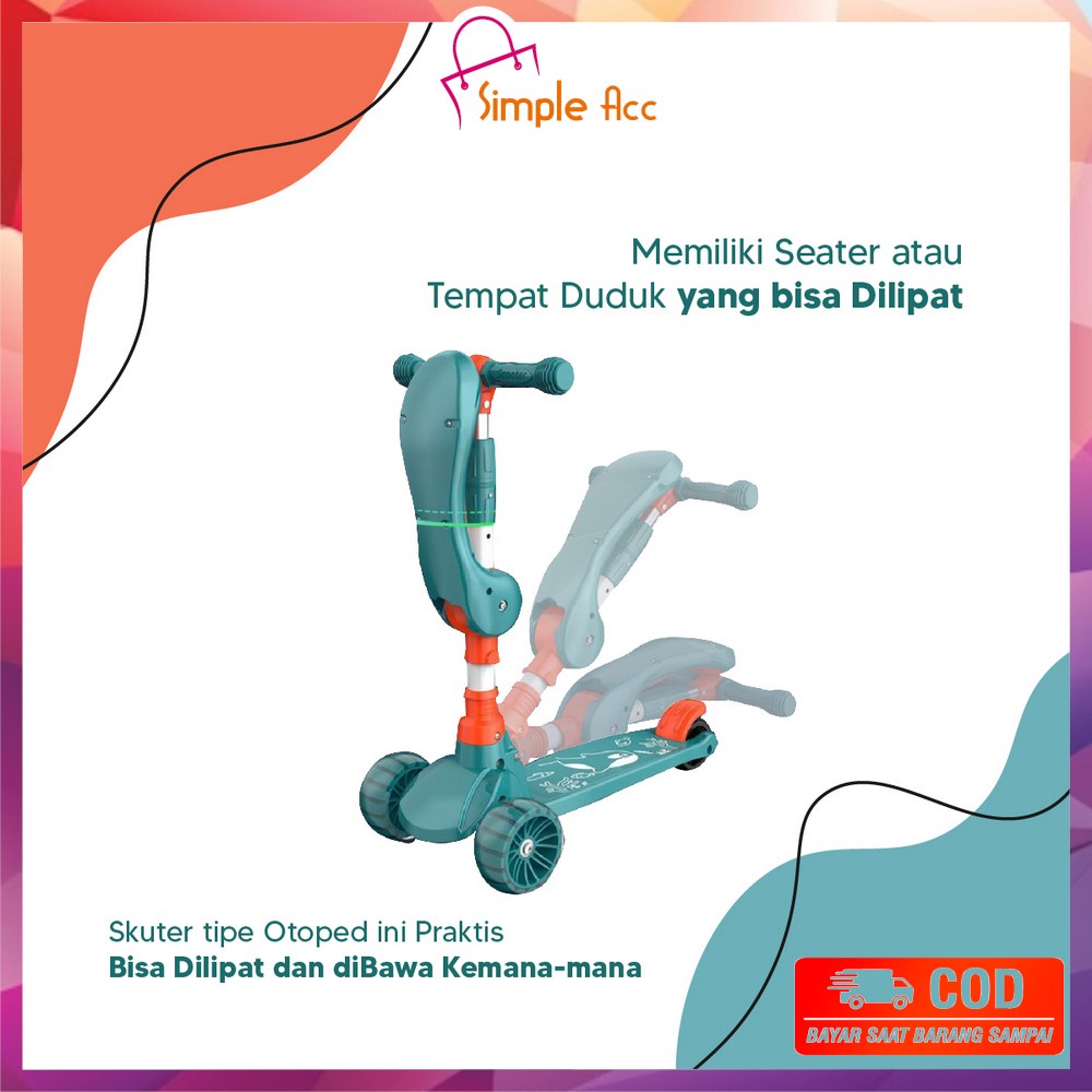 Jual DO-M290 Mainan Anak Skuter Otoped Sepeda Duduk 3 Roda 2in1 Ada ...