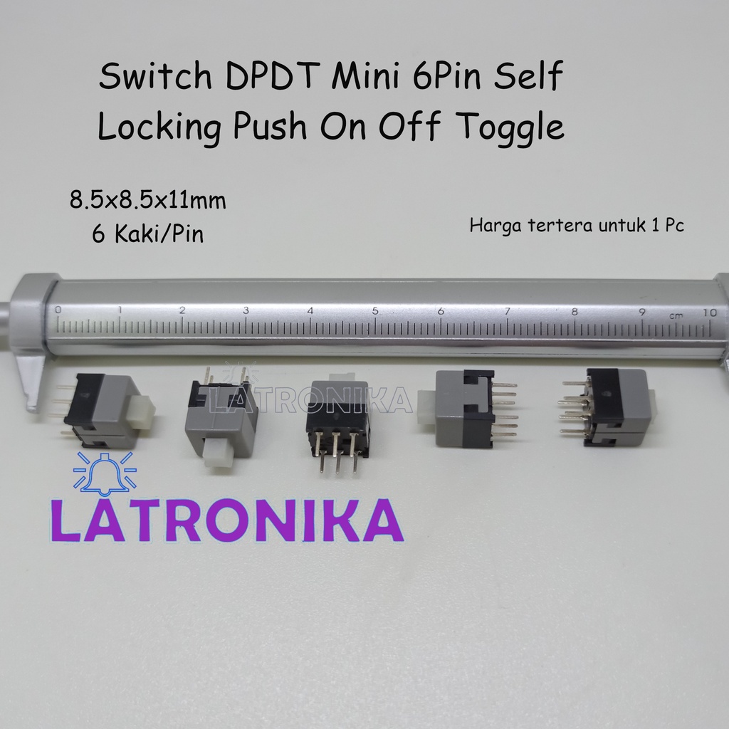 Jual Switch DPDT Mini 6Pin Self Locking Push On Off Saklar Toggle 6 pin ...