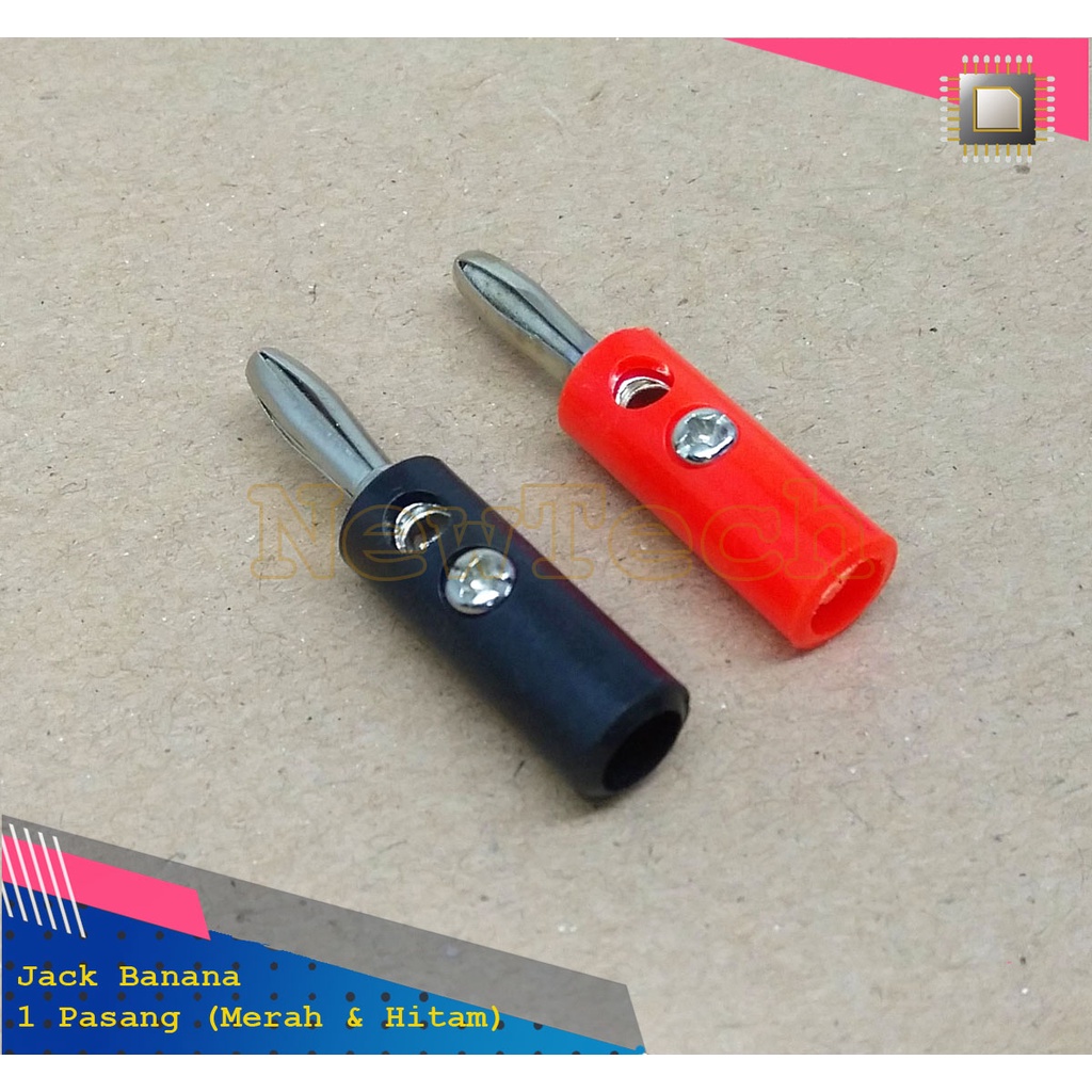 Jual Jack Banana Male Plug Connector Konektor 1 Pasang ( Merah & Hitam ...