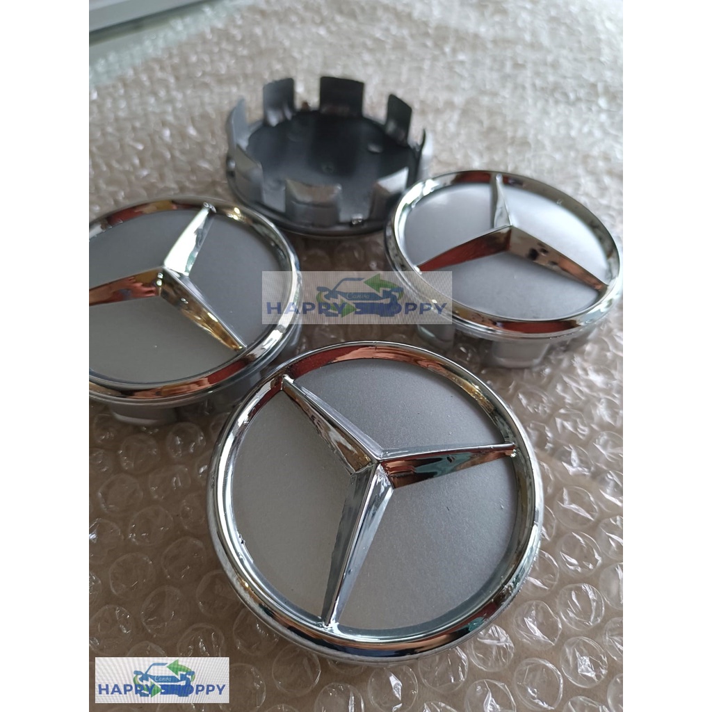 Jual dop roda tutup velg mercy mercedes benz chrome diameter 7.5cm ...