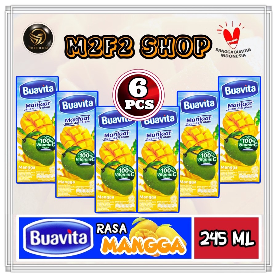 Jual Jus Buavita Rasa Mangga Kotak | Juice Mango - 245 ml (Kemasan 6 ...