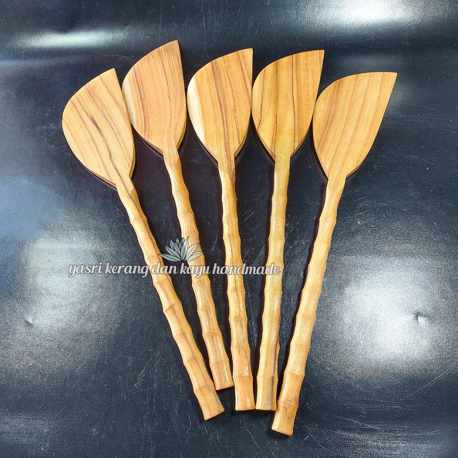 Jual Spatula Kayu Jati Panjang Cm Sutil Kayu Miring Shopee Indonesia