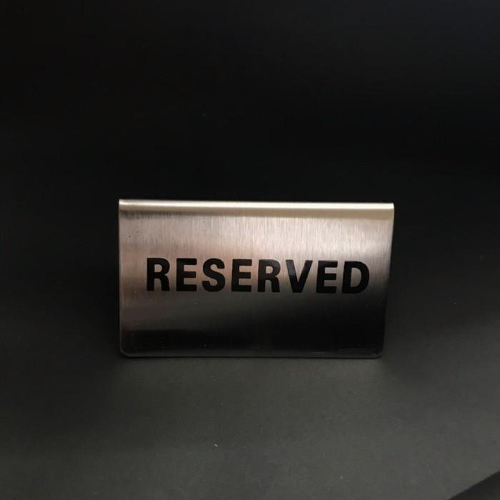 Jual Reserved Reserve Sign Plat Reservasi Restaurant Stainless Steel ...