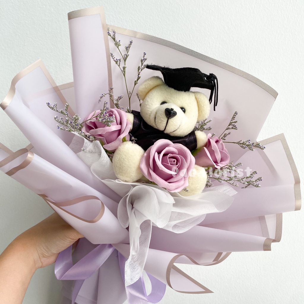 Jual PAO FLORIS Teddy Graduation + 3Pcs Soap Rose PAO FLORIST / Bunga ...