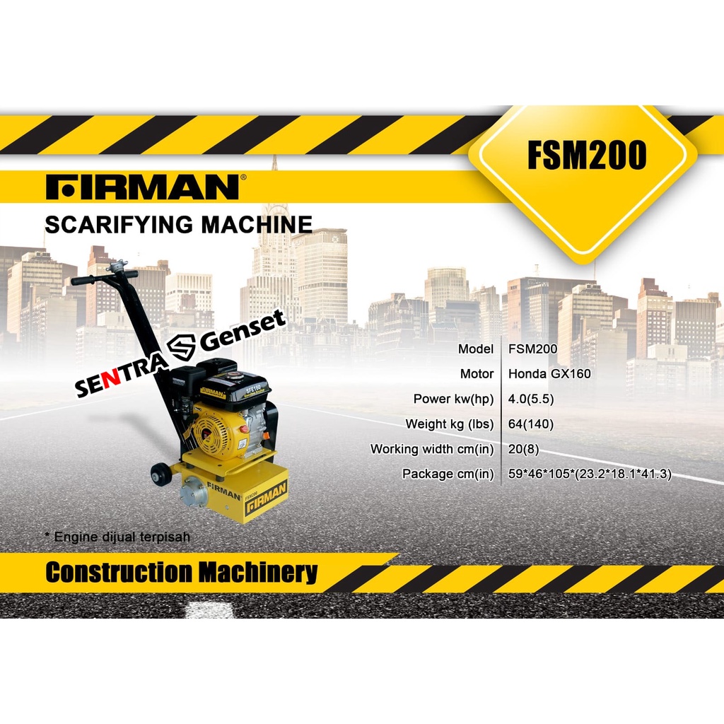 Jual Mesin perata beton aspal Scarifying Machine Firman FSM200 | Shopee ...