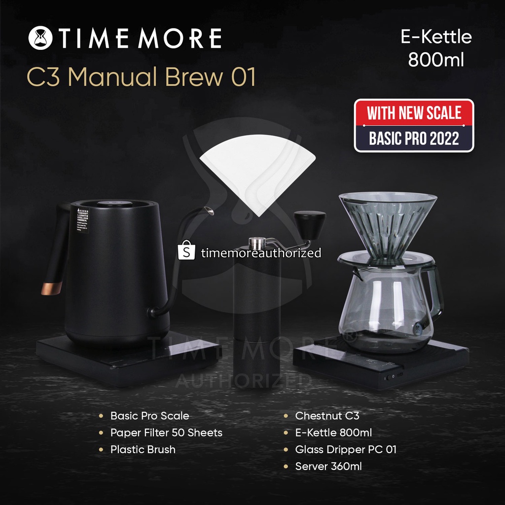 Jual Paket Timemore Alat Kopi Seduh Manual Brew V60 01 untuk Kedai