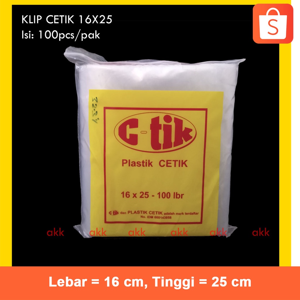 Jual PLASTIK KLIP CETIK C-Tik 16X25 ISI 100 PCS | Shopee Indonesia