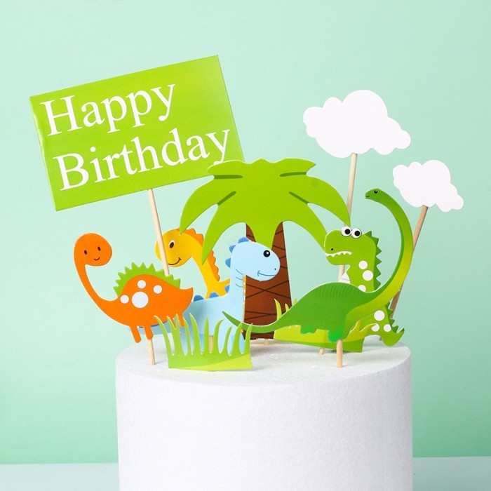 Jual TOPPER CAKE DEKORASI KUE ULANG TAHUN TEMA DINOSAURUS / DINOSAURS ...