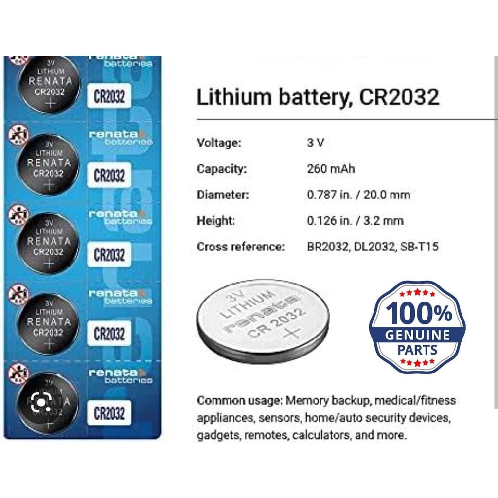 Jual Baterai/Batrei Renata CR2032 Remote Mobil Honda Civic Accord