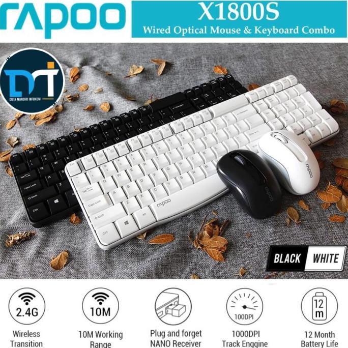 Jual Rapoo X1800s 24ghz Wireless Keyboard And Optical Mouse Combo 2 In 1 Shopee Indonesia 5058