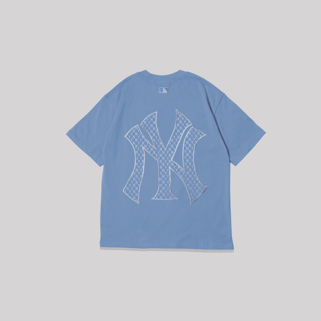 Kaos MLB NY BACK BATIK BLUE CREAM Tshirt 100% ORIGINAL