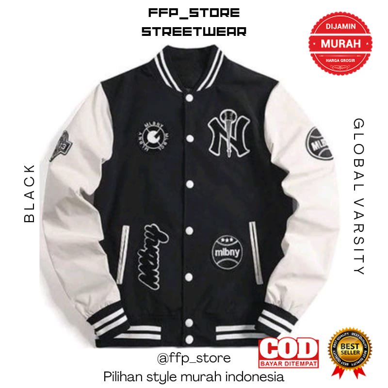 BEST SELLER !! JAKET VARSITY KEREN TERPOPULER /Jaket Varsity Baseball Pria  / Varsity Jacket Baseball Vintage M L B-NY Pria Wanita