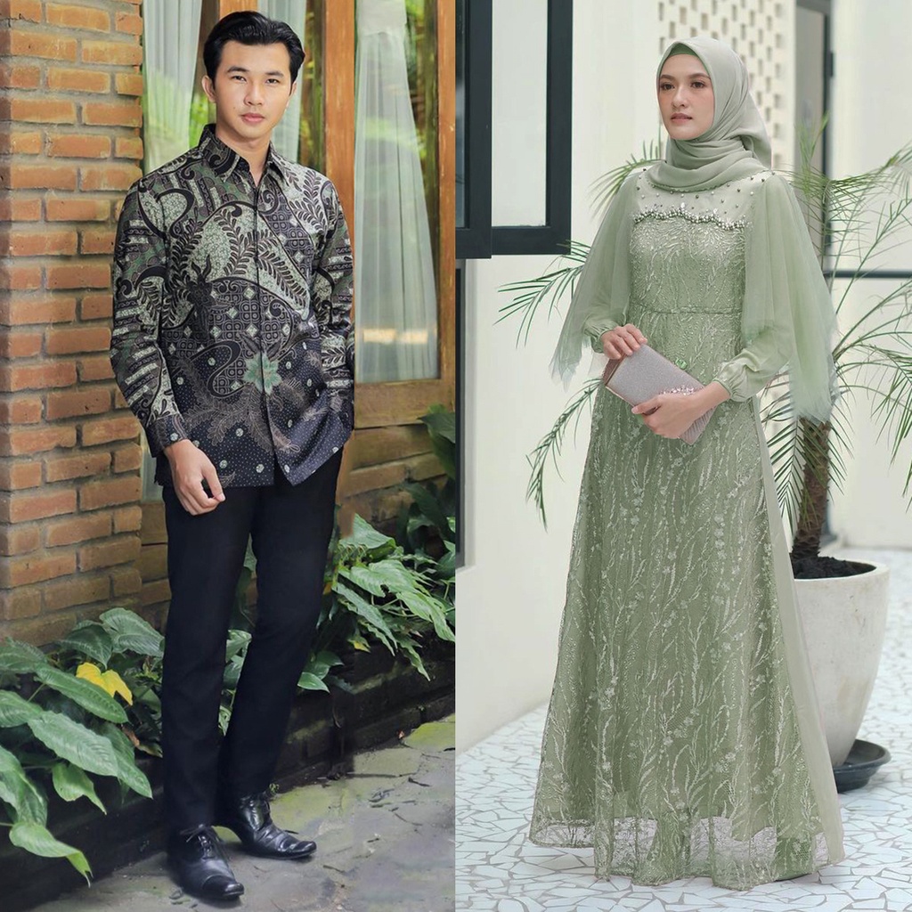 Jual COUPLE GAMIS LEBARAN - SARIMBIT BATIK COUPLE GAMIS RADIKA - BAJU