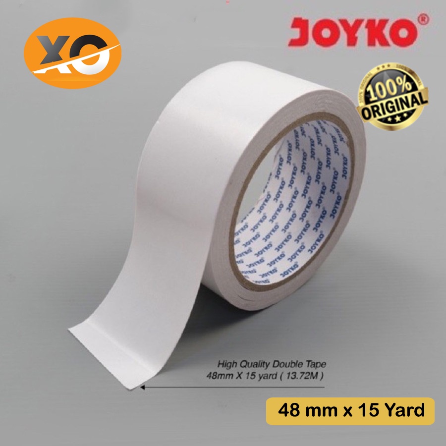 Jual Double Tape Putih Perekat Super Kuat 2 Sisi Joyko 1/4 inch 1/2