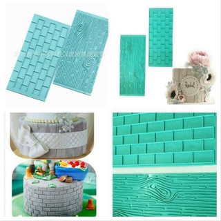 Jual BT452 WOOD BRICK MAT 2PCS/SET KAYU BATU BATA DEKORASI KUE