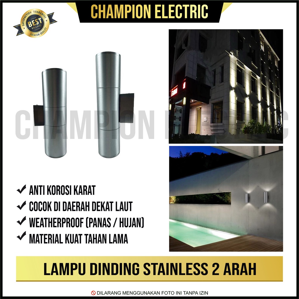 Jual Lampu Dinding Taman Outdoor Minimalis Stainless Fitting Fiting E27