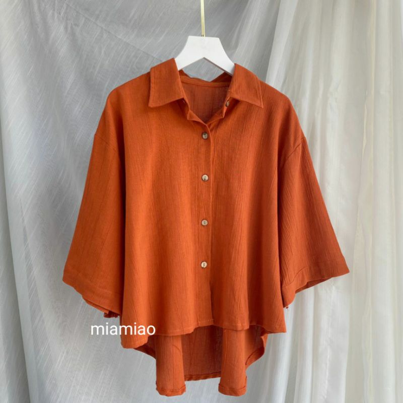 Jual ALISA TOP Atasan Blouse Kemeja Wanita Linen Oversized Shirt