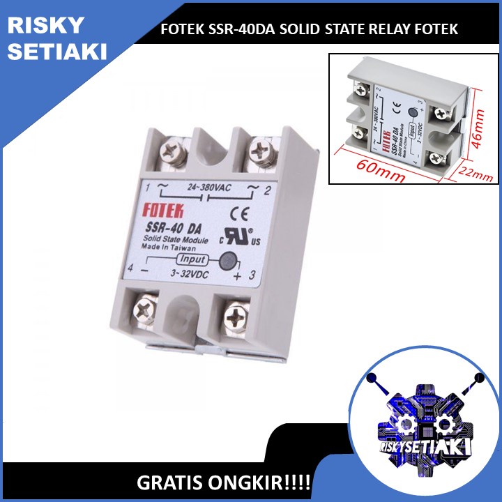 Jual FOTEK SSR-40DA SOLID STATE RELAY FOTEK 40 AMPER SSR 40DA | Shopee ...