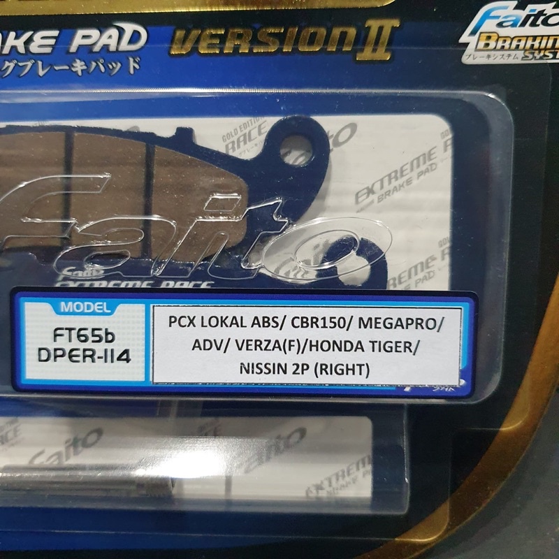 Jual Disc Pad Kampas Rem Extreme Race V2 Faito Nissin Kaliper 2P Kanan ...