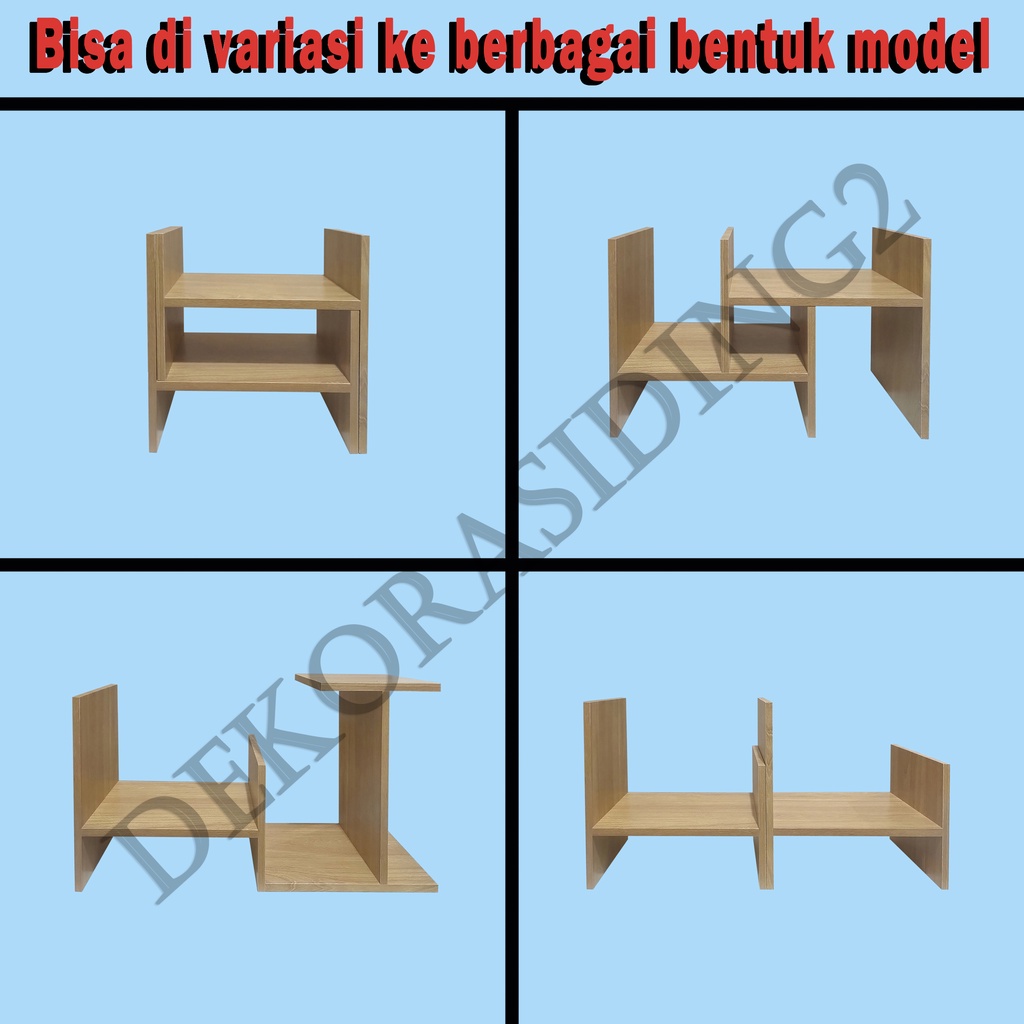 Jual rak buku meja kayu minimalis - AD18 / multi desain desk organizer ...