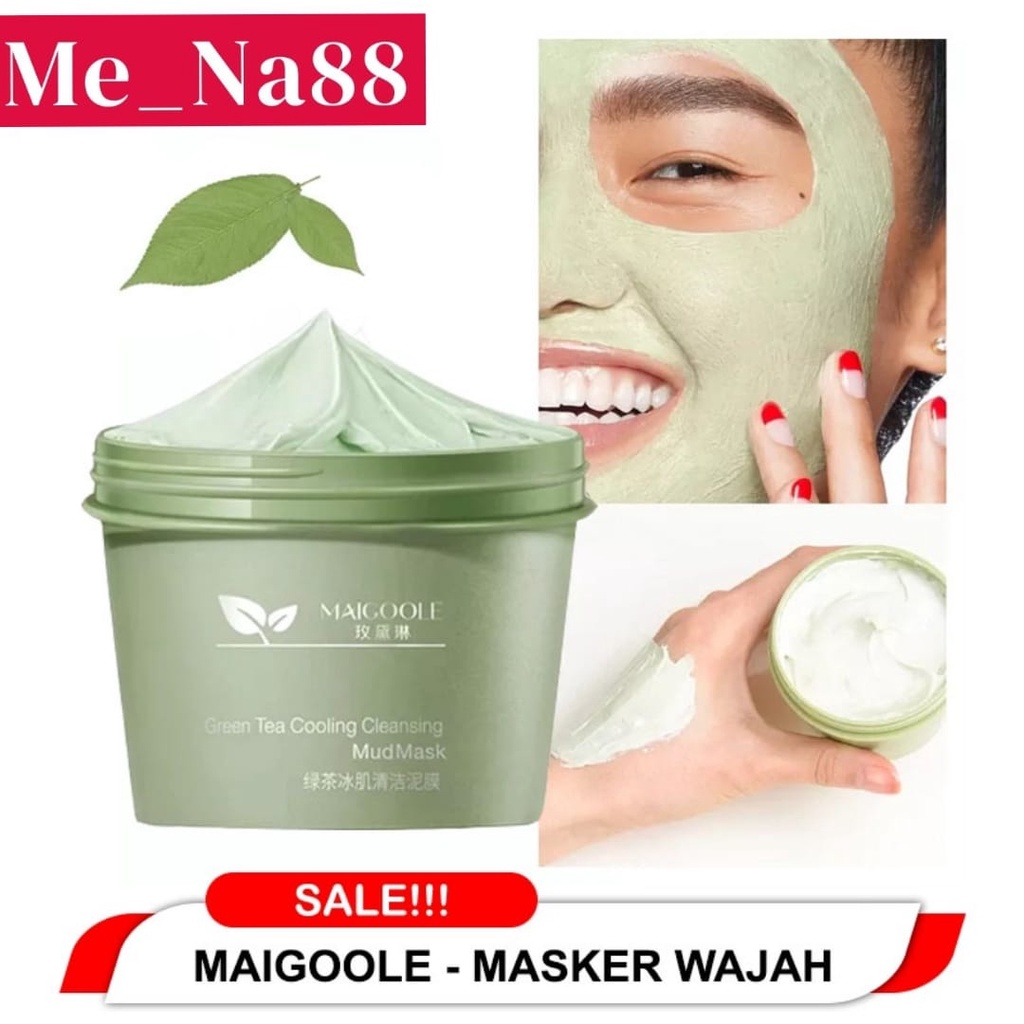 Jual ORIGINAL 100 MAIGOOLE GREEN TEA COOLING CLEANSING MUD MASK /CLAY