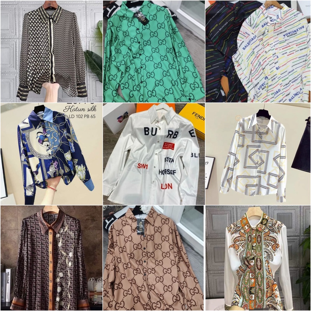 Jual SJM KEMEJA SATIN SILK ORI IMPORT BKK PREMIUM TAG FASHION BKK ...