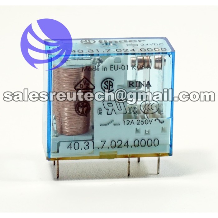 Relais électromagnétique Finder 1RT 24V AC - SPDT, 10A/250V AC, Bobine 24V AC - Référence 40.31.8.024.0000 - Lot De 1