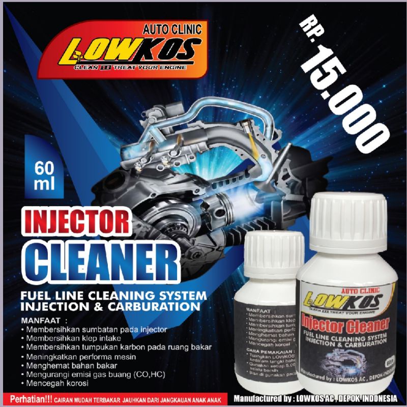 Jual 1 Dus (6 Botol) LOWKOS Injector Cleaner Motor 60ml - Cairan ...