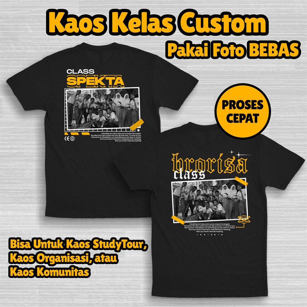 Jual Kaos Kelas Custom Bebas Ganti Foto dan Tulisan | Shopee Indonesia