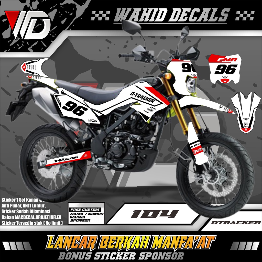 Jual 104 DECAL STIKER MOTOR D TRACKER FULL BODY VARIASI PUTIH SUPER ...