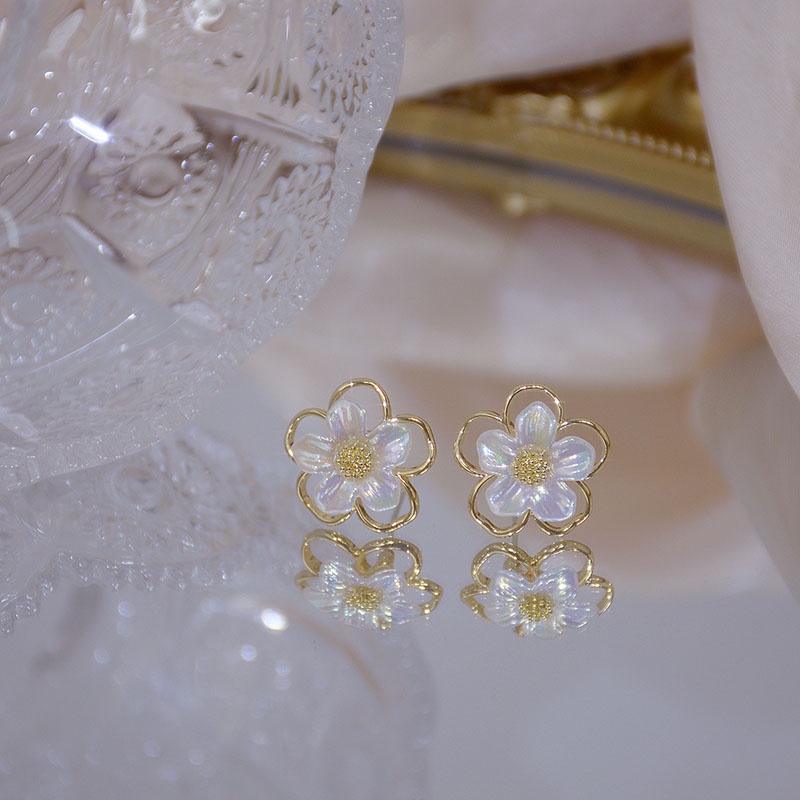 Jual Anting Stud Bentuk Bunga Anting Kristal Mutiara Model Korea ...