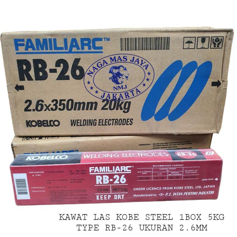 Jual HOT SALE!! KAWAT LAS BESI KOBE STEEL RB26 2.6MM 5KG / KAWAT LAS ...