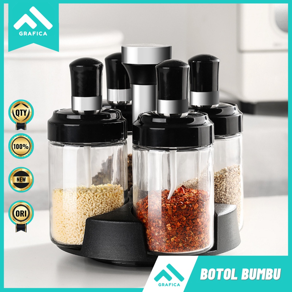 Jual BOTOL KACA TEMPAT PENYIMPANAN MADU GARAM GULA MINYAK GORENG WADAH ...