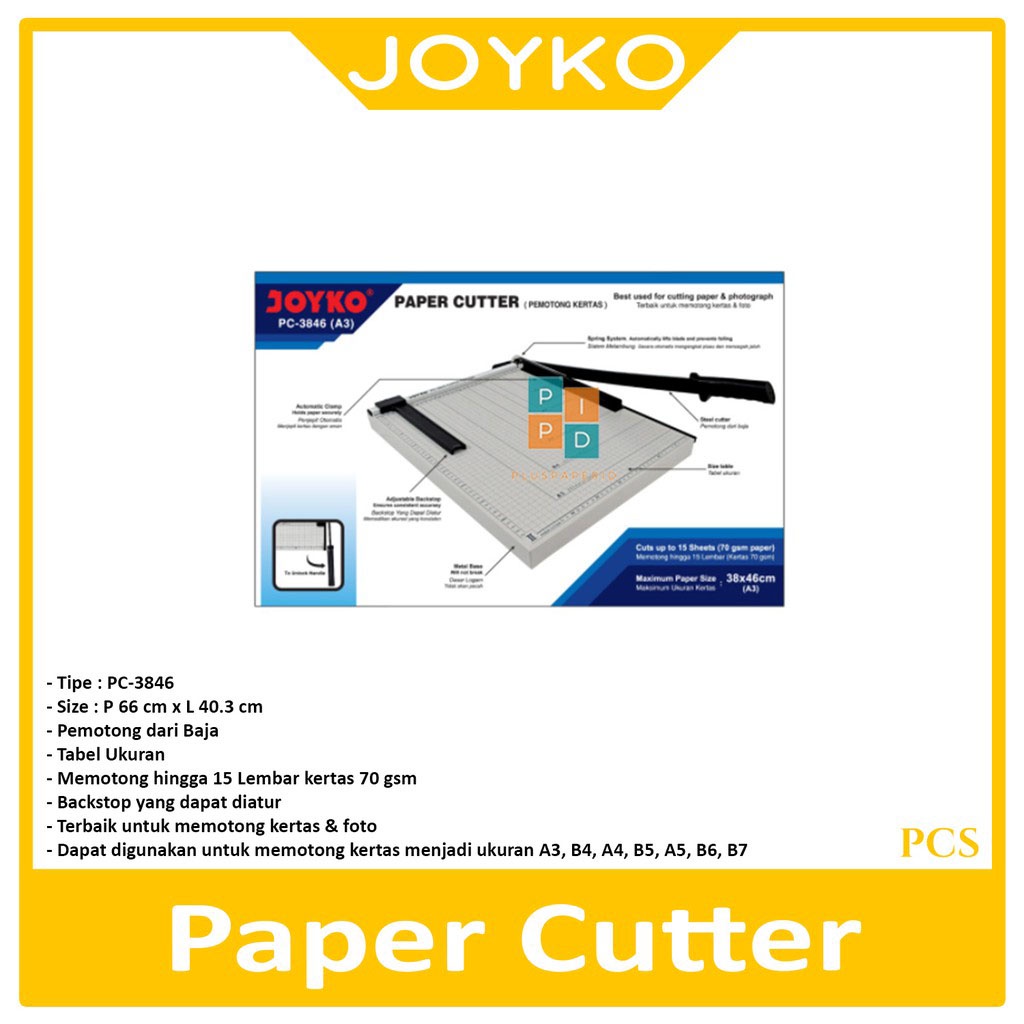 Jual Joyko Alat Pemotong Kertas A3 Paper Cutter Pc 3846 Pcs Shopee