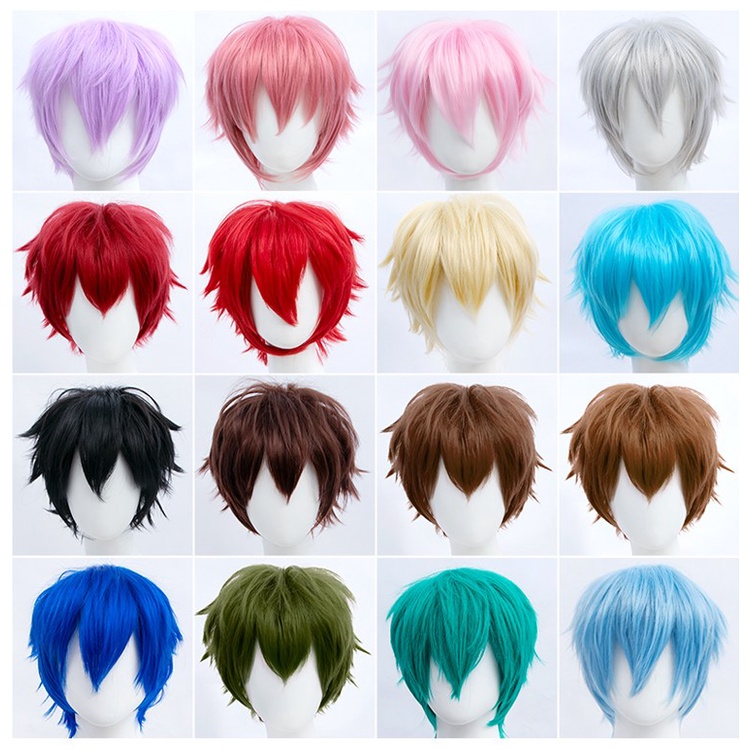 Jual WIG COSPLAY HSIU BASE COWOK 01 LAYER PENDEK 30CM BANYAK WARNA