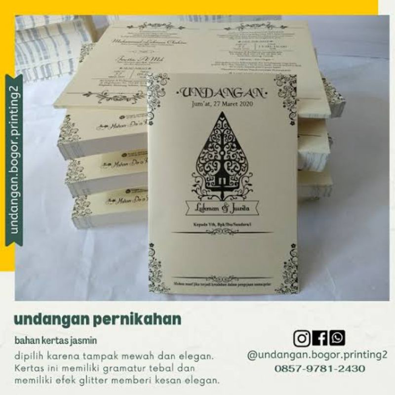 Jual Undangan Pernikahan Jawa/Batik - Tiana Gunungan Coklat Krem