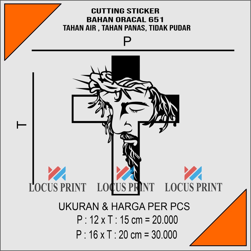 Jual Cutting Sticker Stiker Jesus Yesus Salib Kristen Nasrani Katholik ...