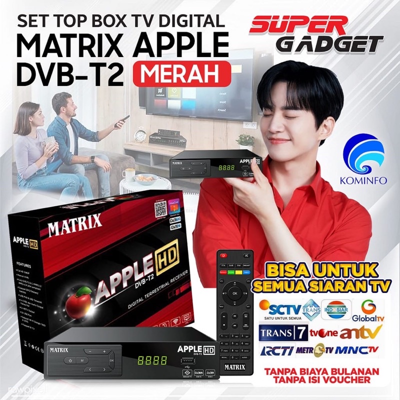 Jual SET TOP BOX STB receiver DVB-T2 APPLE MATRIX analog ke digital ...