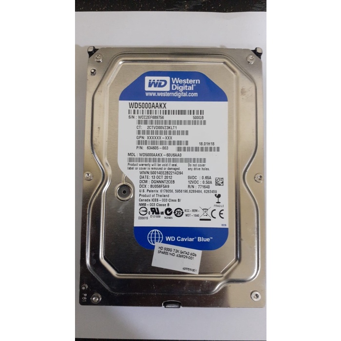 Jual Hardisk WD Caviar Blue 500GB Sata 3.5 Ready Eksternal Internal ...