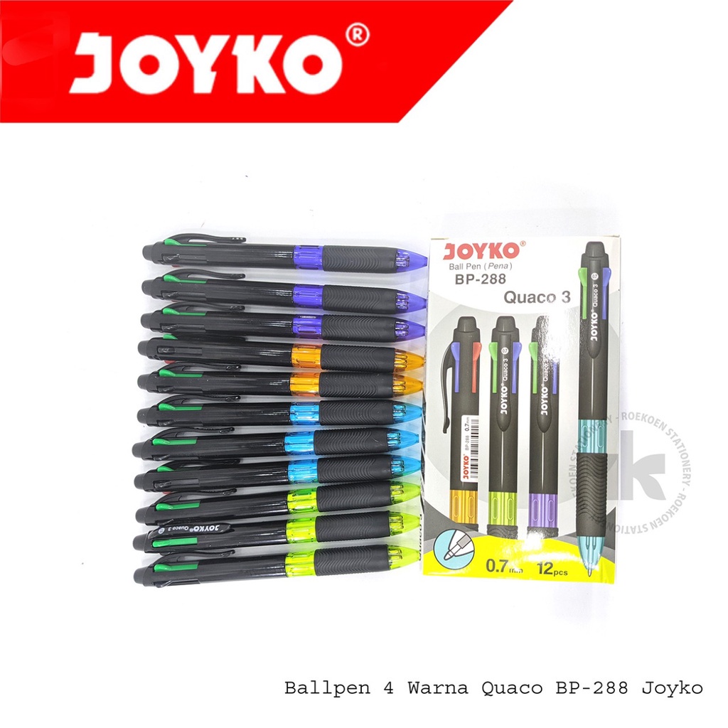 Jual Joyko Quaco 3 Ballpen 4 Warna BP-288 | Shopee Indonesia