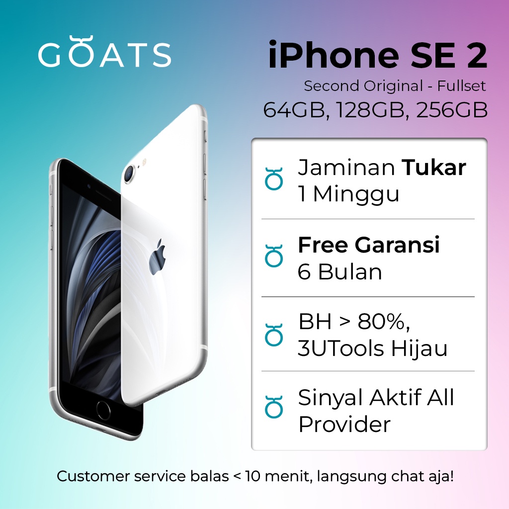 Jual Apple iPhone SE 2 2020 256GB 128GB 64GB Second Seken Bekas Garansi