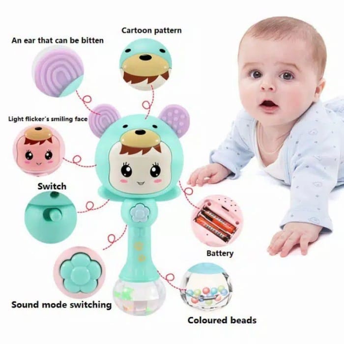 Jual J0588 MAINAN KRINCINGAN BABY RATTLE STICK YB31 GENGGAMAN BAYI ...